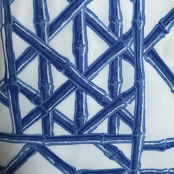 Vineyard Vines Bamboo Lattice Halter Jumpsuit Size 10 Blue White - Picture 15 of 16